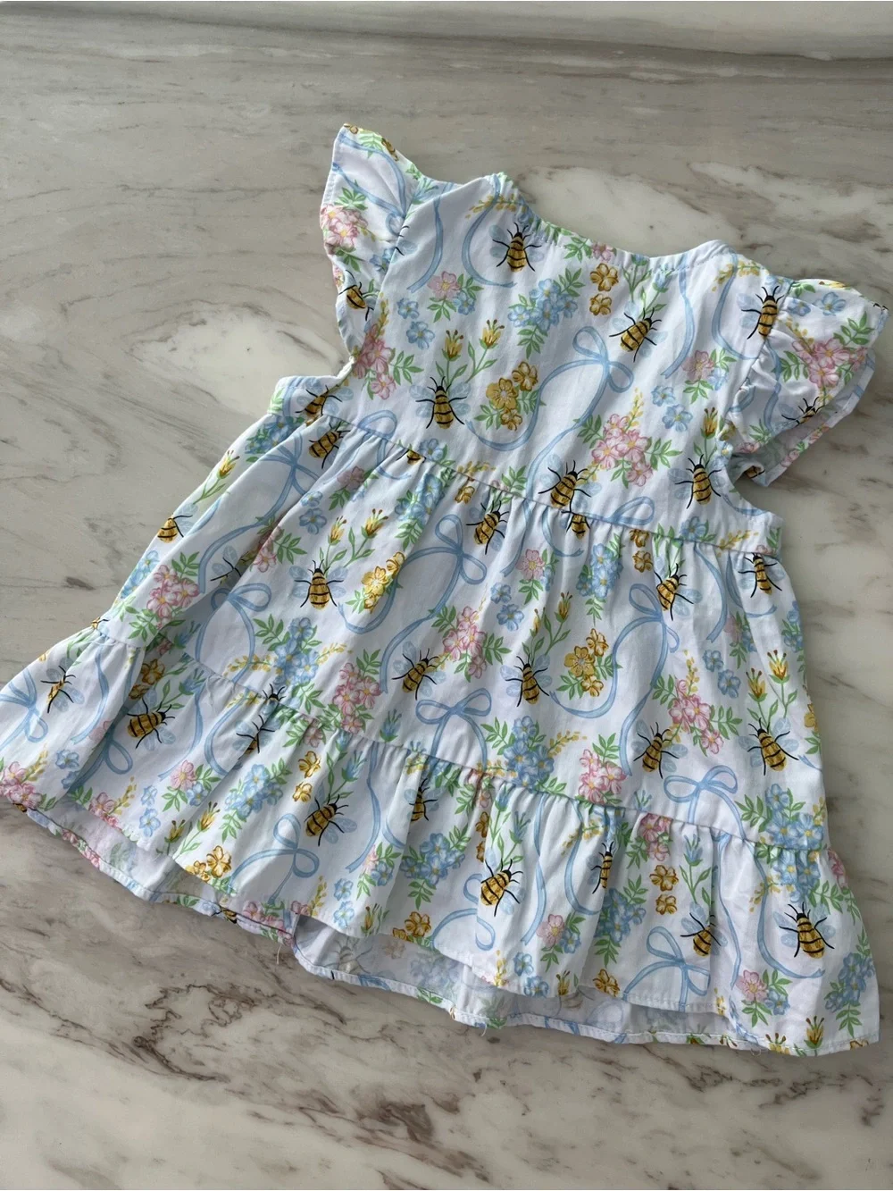 Cracker Barrel Baby Blue Floral Bee Tunic with Light Blue Leggings